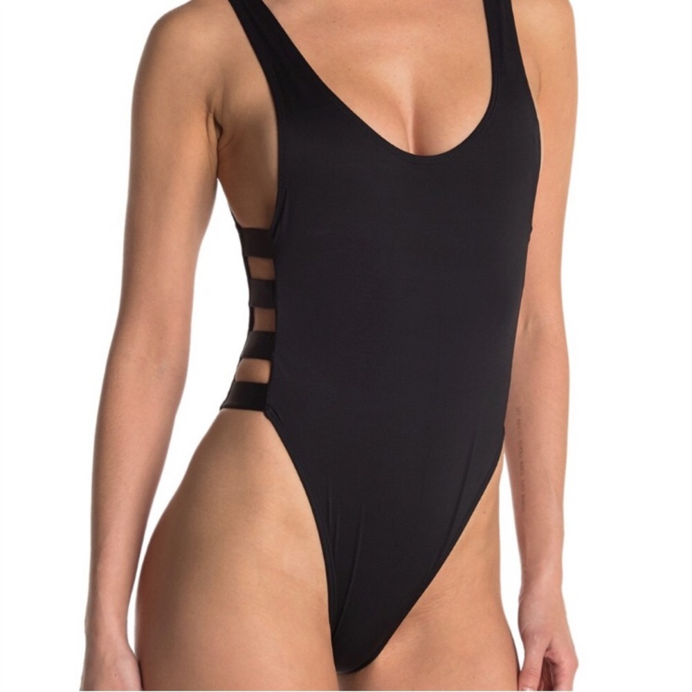 Nwot The Bikini Lab Solid Strappy One-Piece With … - image 1